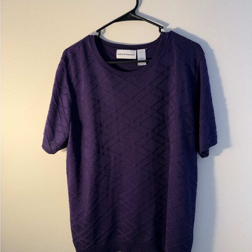 Alfred Dunner Purple Textured Women's Top